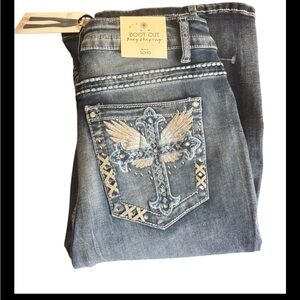 Soho Love cross pocket bling jeans size 7